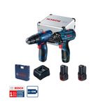 Combo-12V-Bosch-Chave-de-Impacto-GDR-120-LI---Parafusadeira-GSR-120-LI-2-Baterias-Carregador-Bivolt-Kit-de-Acessorios-em-Maleta-de-aluminio