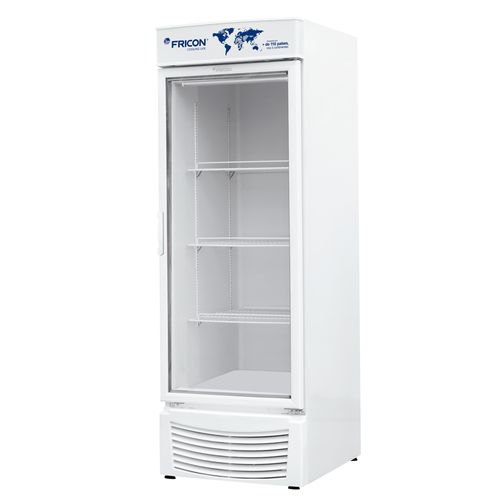 Expositor Vertical Dupla Ação Porta de Vidro 565 Litros Fricon VCED565-1V000 Branco 127V