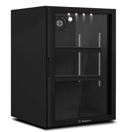 Expositor Vertical Counter Top para Balcão Porta de Vidro 97 Litros Metalfrio VB11RB All Black 127V