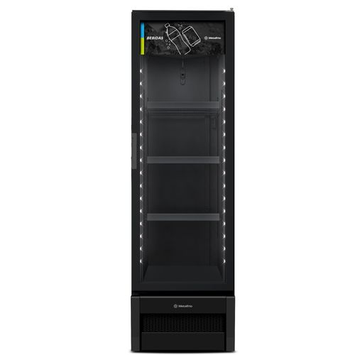 Expositor Vertical Porta de Vidro 324 Litros Metalfrio VB28RH All Black 127V