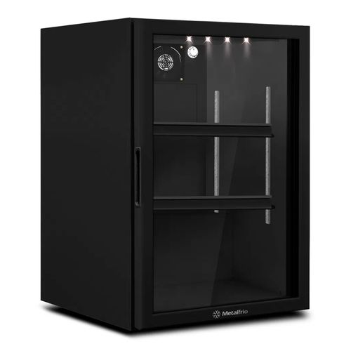 Expositor Vertical Counter Top para Balcão Porta de Vidro 97 Litros Metalfrio VB11RB All Black 220V