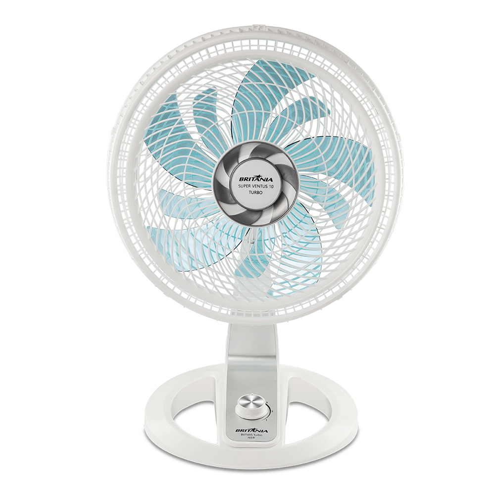 Ventilador de Mesa Britânia BVT495BA Super Ventus 10 Turbo 10 Pás 160W 47cm Branco