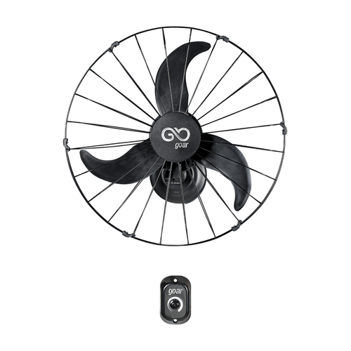 Ventilador Oscilante de Parede 60cm Goar Metal Preto Bivolt