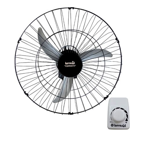 Ventilador de Parede Tufão Sprint 60Cm Loren Sid Preto Bivolt