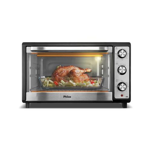 Forno Elétrico 65 Litros Philco Dupla Resistência Bancada Preto PFE65 127V