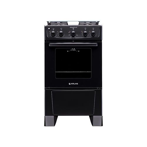 Fogão De Piso Atlas Monaco Plus 4 Bocas Mesa Inox Preto Bivolt