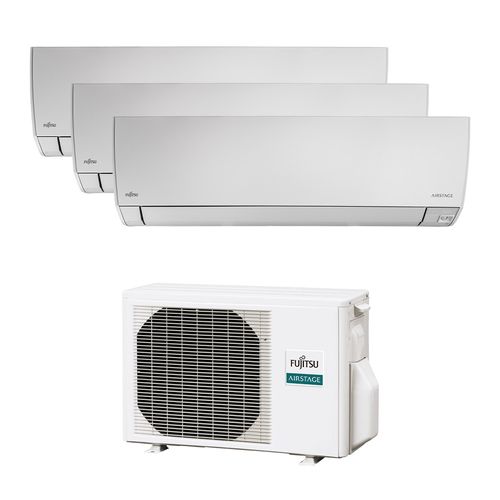 Ar Condicionado Tri Split Fujitsu Inverter 24.000 BTUs (Hi-Wall 9.000 BTUs + Hi-Wall 12.000 BTUs + Hi-Wall 12.000 BTUs) Quente e Frio 220V