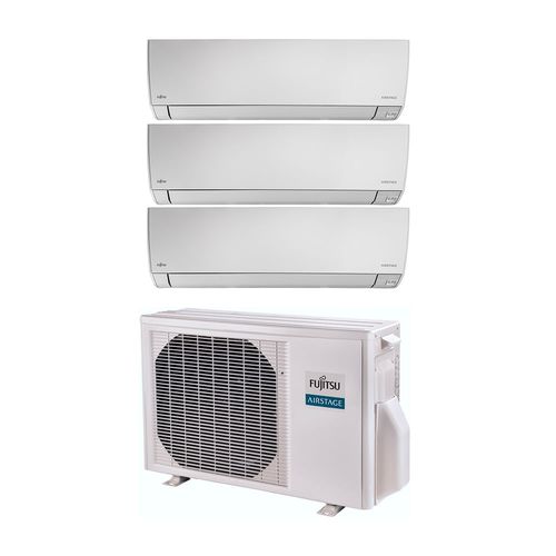 Ar Condicionado Tri Split Inverter Fujitsu Airstage Premium 24.000 BTUs Hi-Wall (9k + 12k) Quente e Frio 220V