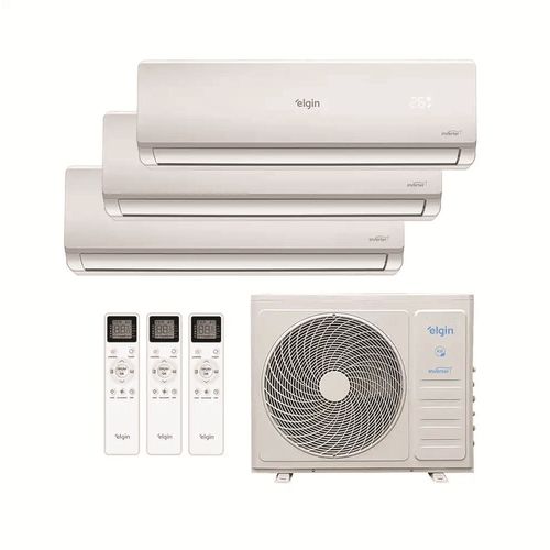 Ar Condicionado Multi Split Elgin Inverter Total Plus 27.000 Btus (Hi Wall 9.000 + Hi Wall 12.000 + Hi Wall 18.000) Quente E Frio 220v R-32