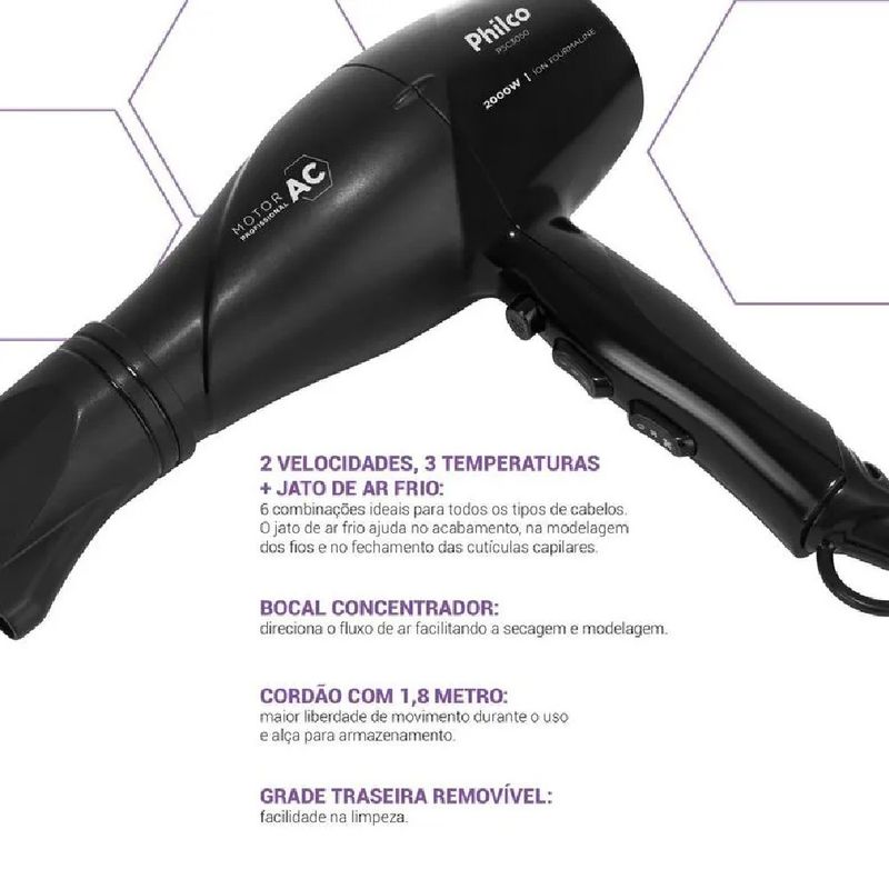 Secador de Cabelos Philco 2000w