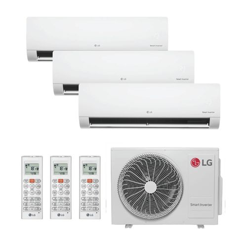 Ar Condicionado Multi Split Inverter LG 24.000 Btus (2x Hi Wall 9.000 + Hi Wall 12.000) Quente e Frio 220V R32