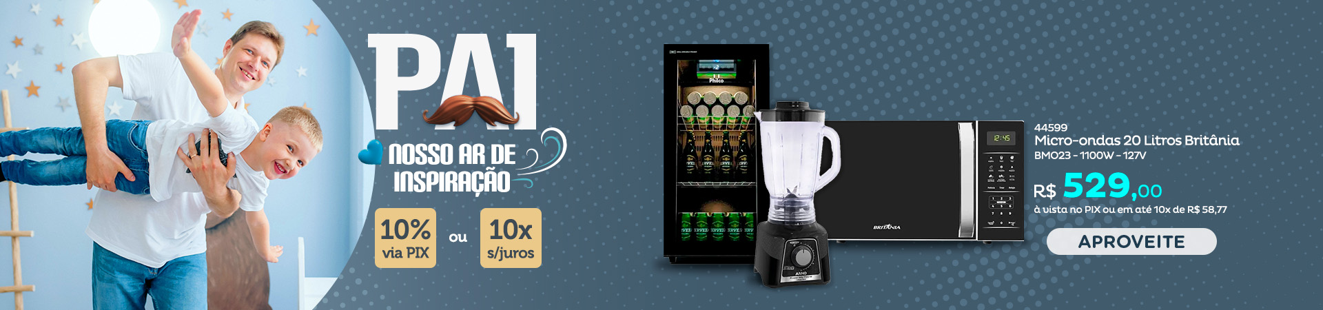 Banner Promocional com ofertas para o dia dos pai